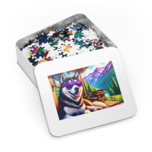 1000-Piece Siberian Husky On or Off-Grid Cabin Puzzle Vibrant Mountain Escape Puzzle Adult Puzzle Game Animal Puzzle Gift - Image 3