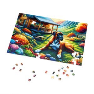 1000-Piece Boxer On or Off-Grid Cabin Puzzle Vibrant Mountain Escape Puzzle Puzzle Adult Puzzle Game Animal Puzzle Gift - Image 2