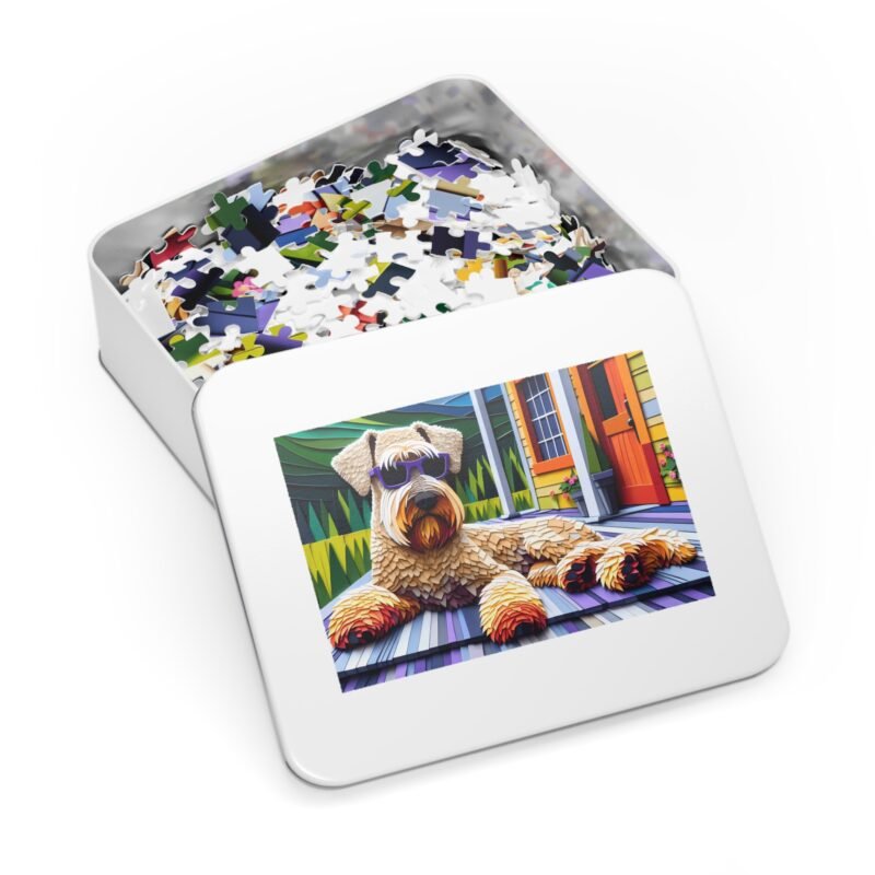 1000-Piece Soft Coated Wheaten Terrier On or Off-Grid Cabin Puzzle Vibrant Mountain Escape Puzzle Adult Puzzle Game Animal Puzzle Gift - Image 3