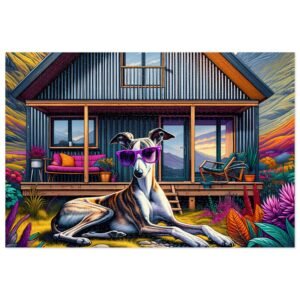 1000-Piece Whippet On or Off-Grid Cabin Puzzle Vibrant Mountain Escape Puzzle Adult Puzzle Game Animal Puzzle Gift