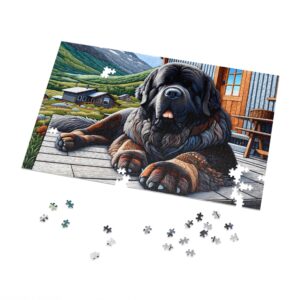 1000-Piece Newfoundland On or Off-Grid Cabin Puzzle Vibrant Mountain Escape Puzzle Adult Puzzle Game Animal Puzzle Gift - Image 2