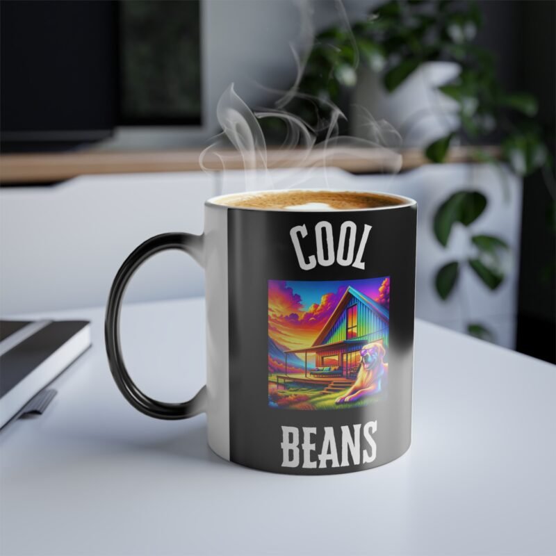 Golden Retriever Color Changing Mug - Purple Sunglasses Mountain Edition - Image 3