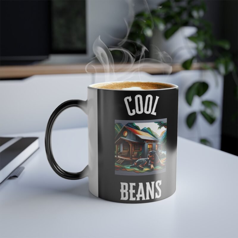 Rottweiler Paper Mosaic Color Changing Mug - Rural Mountain Retreat Edition - Image 3