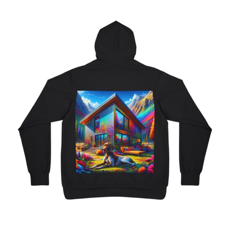 German Shorthaired Pointer Haven Hoodie - Vibrant Mountain Cabin Edition - Image 2