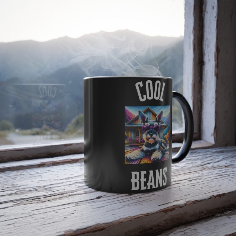Miniature Schnauzer Color Changing Mug - Purple Sunglasses Mountain Retreat Edition - Image 4