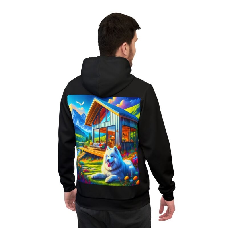 Samoyed Haven Hoodie - Vibrant Mountain Cabin Edition - Image 4