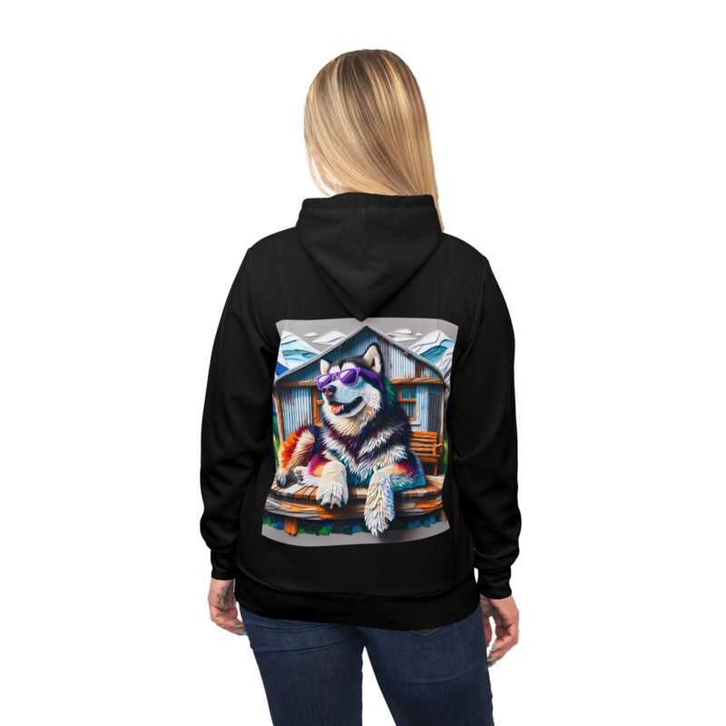 Alaskan Malamute Mosaic Hoodie - Purple Sunglasses Edition - Image 6