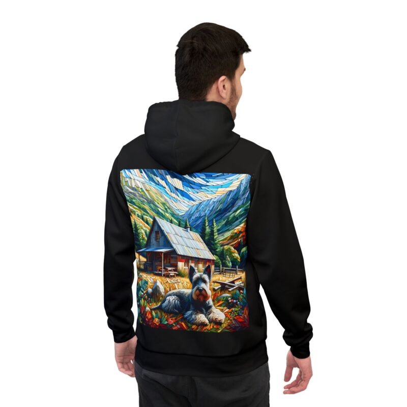 Scottish Terrier Mosaic Hoodie - Rustic Mountain Cabin Edition - Image 4
