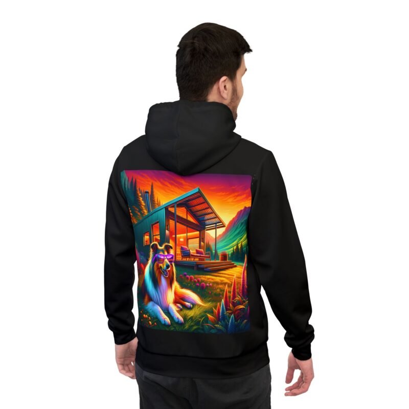 Collie Retreat Hoodie - Vivid Mountain Cabin Edition - Image 4