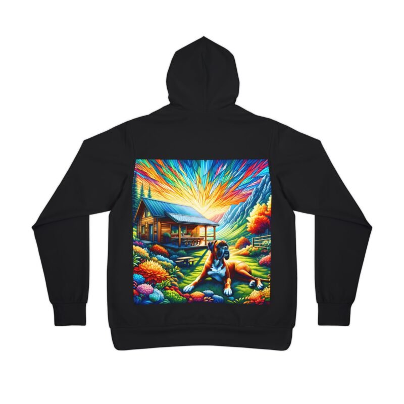 Boxer Mosaic Hoodie - Vibrant Mountain Cabin Edition - Image 2