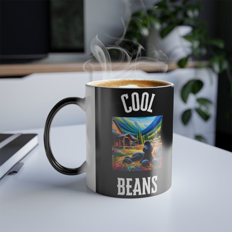 Poodle Black Mosaic Color Changing Mug - Rural Mountain Retreat Edition - Image 3