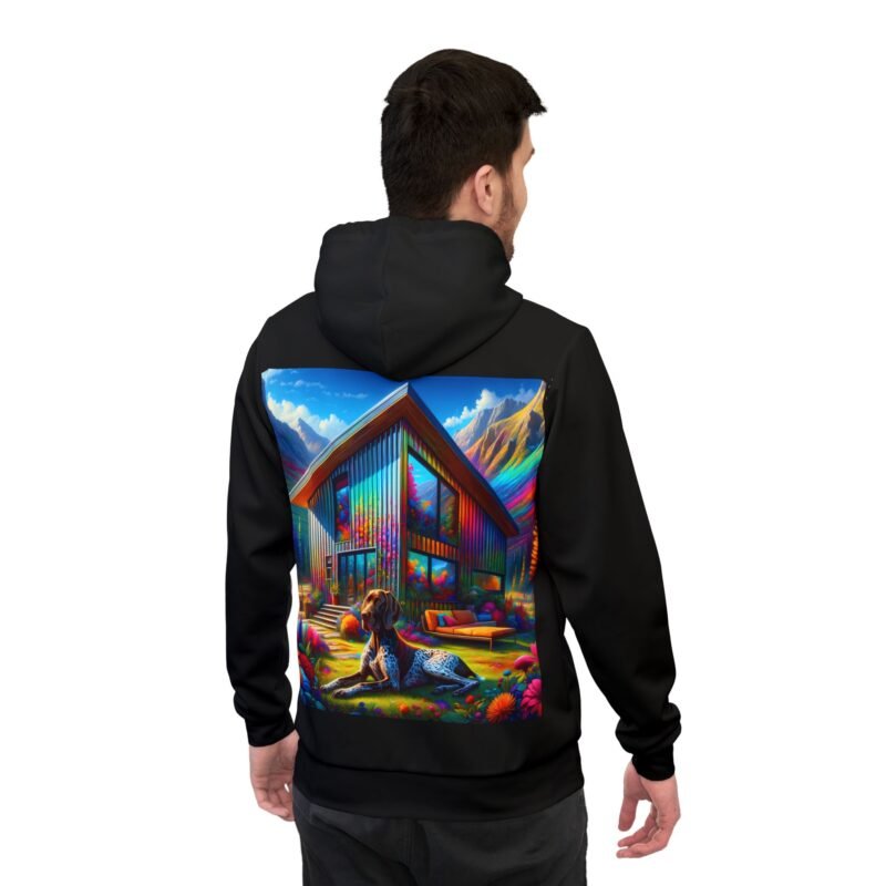 German Shorthaired Pointer Haven Hoodie - Vibrant Mountain Cabin Edition - Image 4
