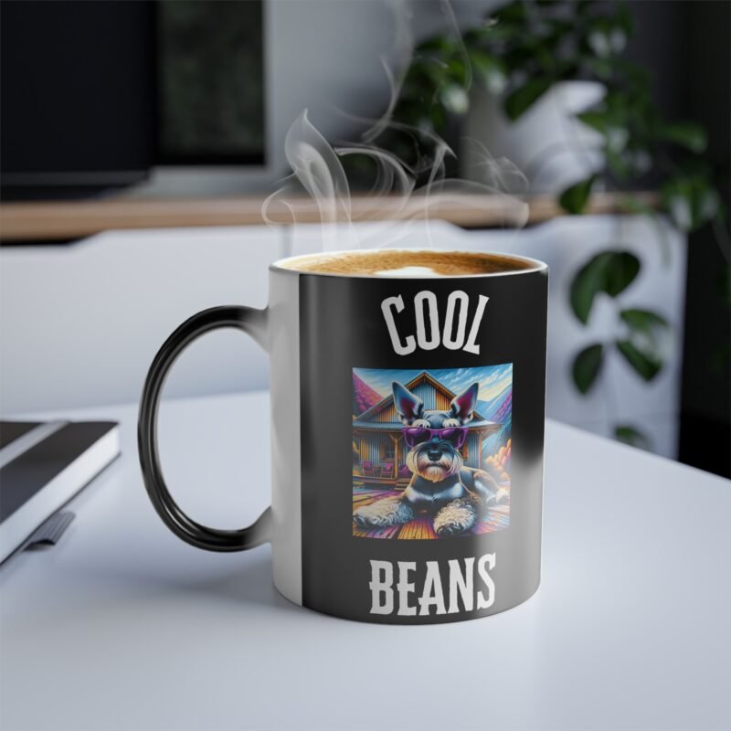 Miniature Schnauzer Color Changing Mug - Purple Sunglasses Mountain Retreat Edition - Image 3