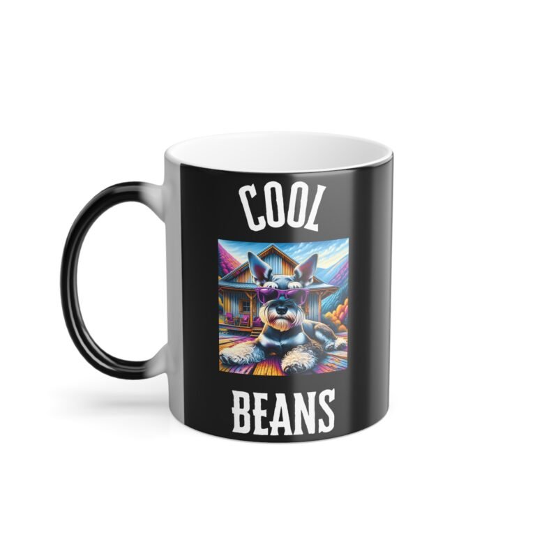 Miniature Schnauzer Color Changing Mug - Purple Sunglasses Mountain Retreat Edition - Image 2