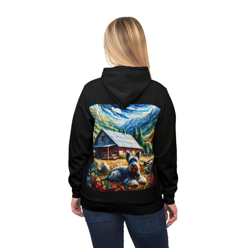 Scottish Terrier Mosaic Hoodie - Rustic Mountain Cabin Edition - Image 6