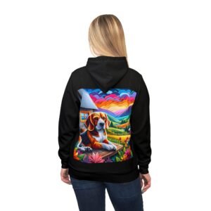 Beagle Mosaic Hoodie - Rustic Cabin Edition - Image 7