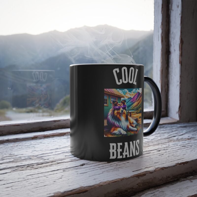 Shetland Sheepdog Color Changing Mug - Purple Sunglasses Porch Retreat Edition - Image 4