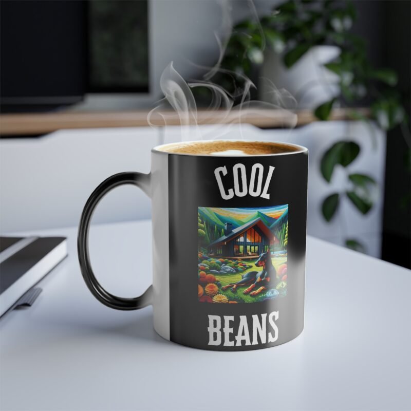 Doberman Pinscher Mosaic Color Changing Mug - Vibrant Mountain Cabin Edition - Image 3