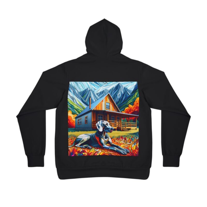 Weimaraner Mosaic Hoodie - Vibrant Mountain Cabin Edition - Image 2