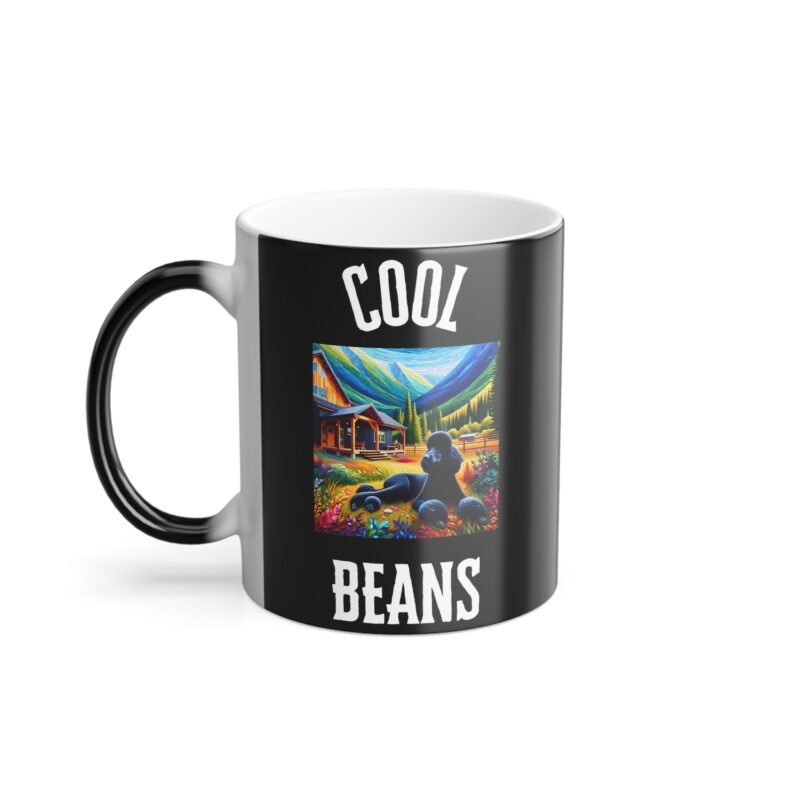 Poodle Black Mosaic Color Changing Mug - Rural Mountain Retreat Edition - Image 2