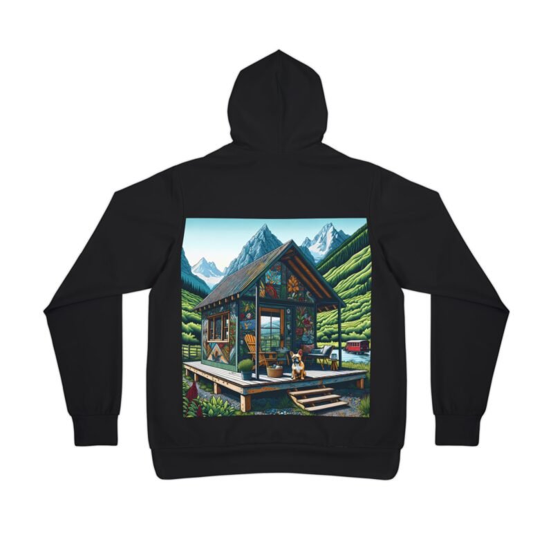 French Bulldog Mosaic Hoodie - Rustic Mountain Cabin Edition - Image 2