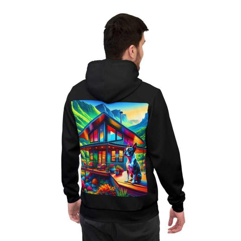 Boston Terrier Haven Hoodie - Vibrant Mountain Cabin Edition - Image 4