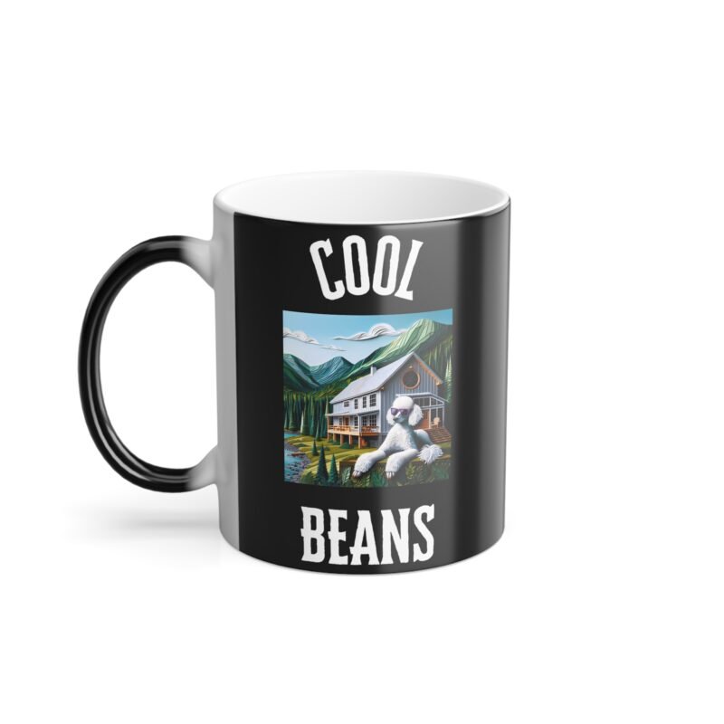 Poodle White Paper Mosaic Color Changing Mug - Bucolic Mountain Retreat Edition - Image 2