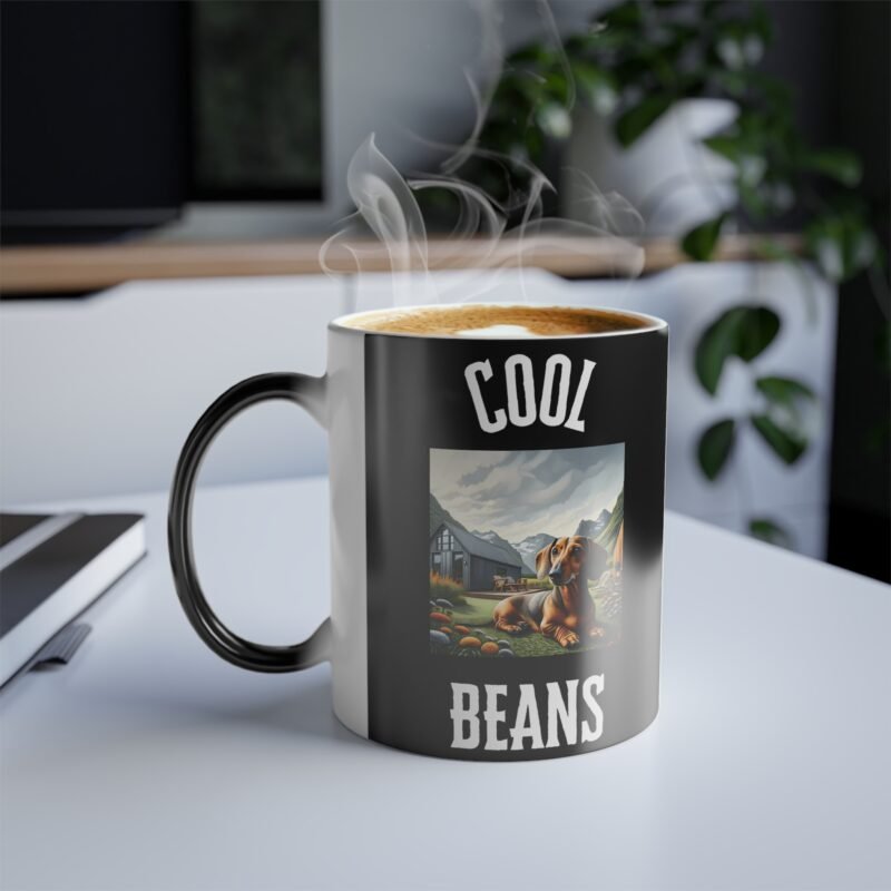 Dachshund Mosaic Color Changing Mug - Relaxing Yard Edition - Image 3