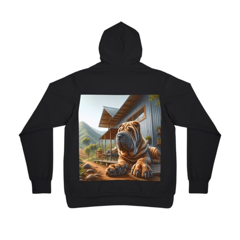 Chinese Shar-Pei Porch Hoodie - Rustic Mountain Cabin Edition - Image 2