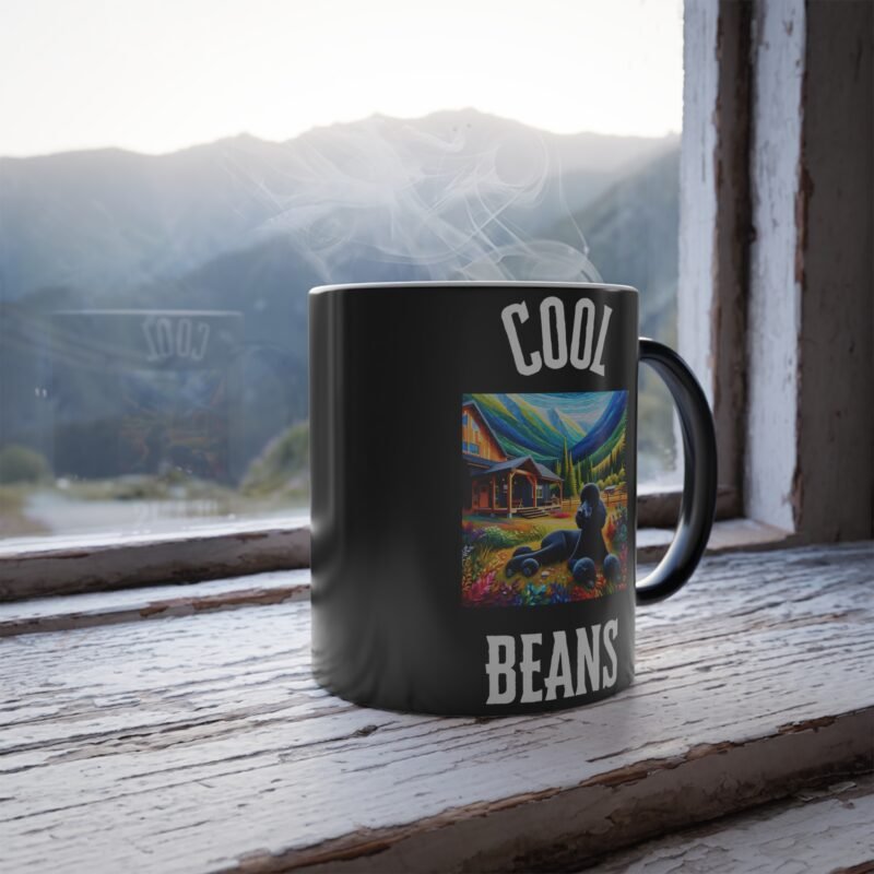 Poodle Black Mosaic Color Changing Mug - Rural Mountain Retreat Edition - Image 4