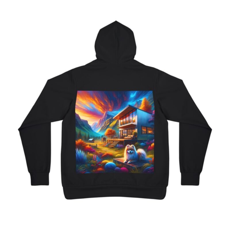 Pomeranian Haven Hoodie - Vibrant Mountain Cabin Edition - Image 2