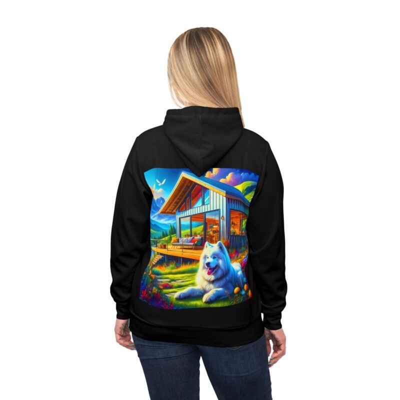 Samoyed Haven Hoodie - Vibrant Mountain Cabin Edition - Image 6