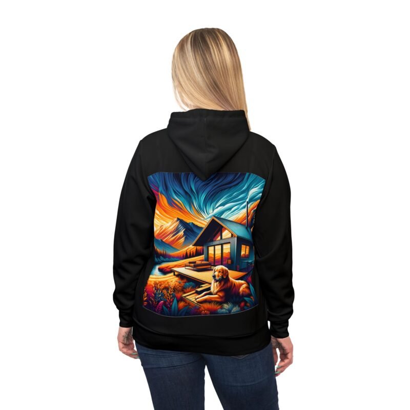 Golden Retriever Haven Hoodie - Vibrant Mountain Cabin Edition - Image 6