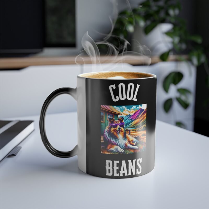 Shetland Sheepdog Color Changing Mug - Purple Sunglasses Porch Retreat Edition - Image 3