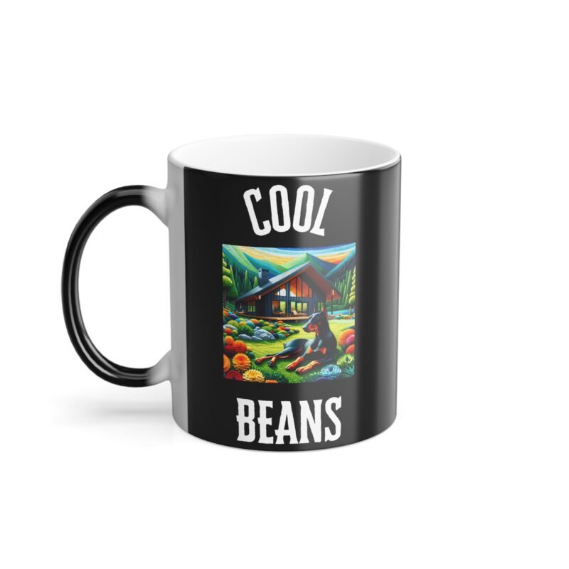 Doberman Pinscher Mosaic Color Changing Mug - Vibrant Mountain Cabin Edition - Image 2