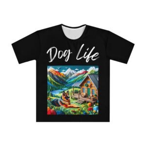 German Shepherd Mosaic T-Shirt - Tranquil Mountain Retreat Edition - Image 3