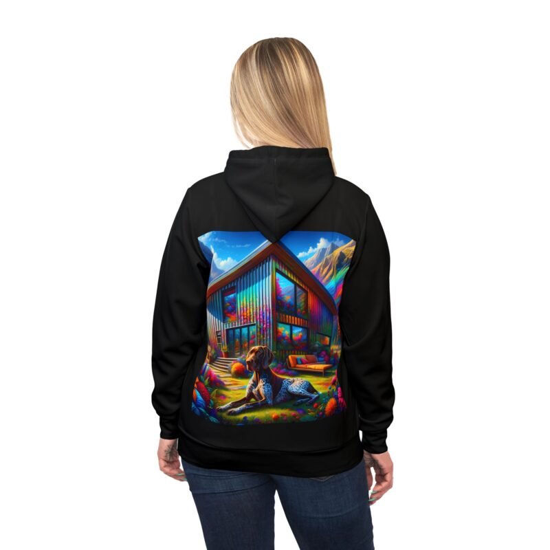 German Shorthaired Pointer Haven Hoodie - Vibrant Mountain Cabin Edition - Image 6