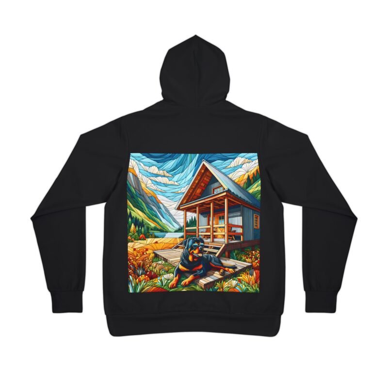 Rottweiler Mosaic Hoodie - Vibrant Mountain Cabin Edition - Image 2