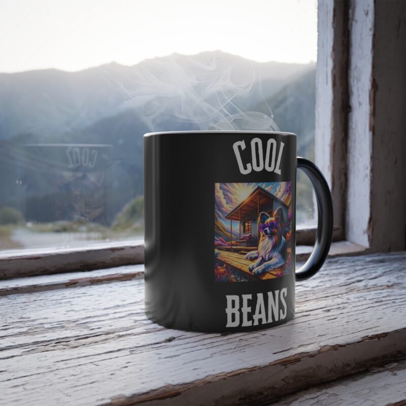 Papillon Color Changing Mug - Purple Sunglasses Mountain Retreat Edition - Image 4