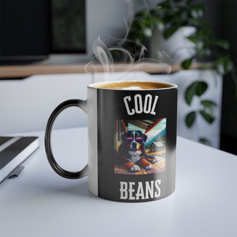 Bernese Mountain Dog Porch Relaxation Color Changing Mug - Vibrant Edition - Image 3