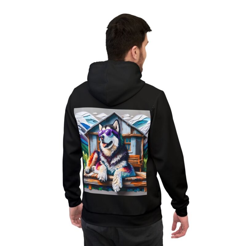 Alaskan Malamute Mosaic Hoodie - Purple Sunglasses Edition - Image 4