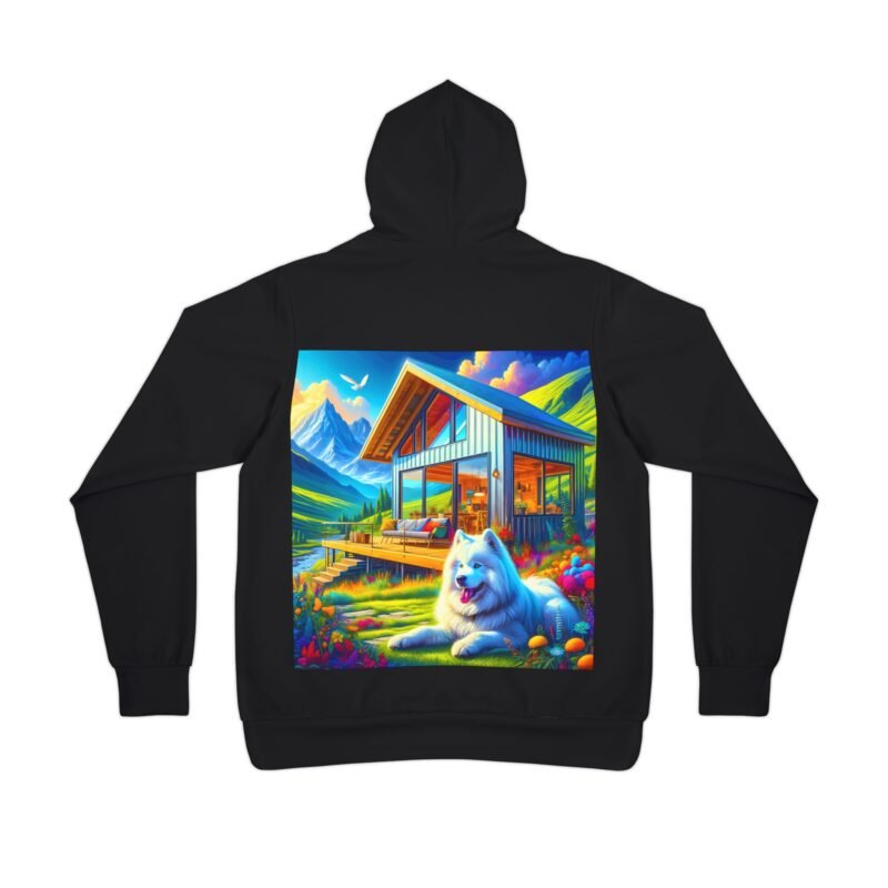 Samoyed Haven Hoodie - Vibrant Mountain Cabin Edition - Image 2