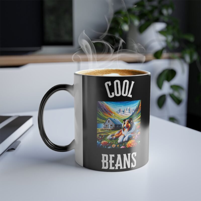Collie Mosaic Color Changing Mug - Vibrant Mountain Retreat Edition - Image 3