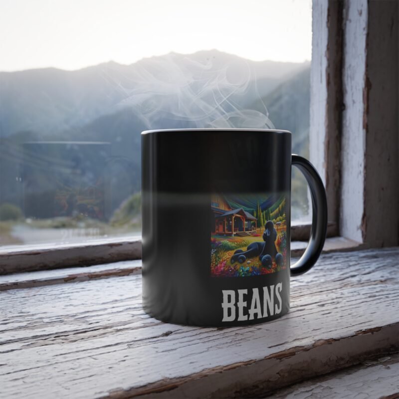 Poodle Black Mosaic Color Changing Mug - Rural Mountain Retreat Edition - Image 5