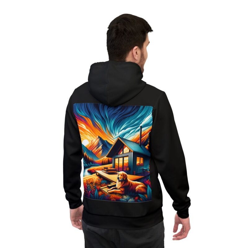 Golden Retriever Haven Hoodie - Vibrant Mountain Cabin Edition - Image 4