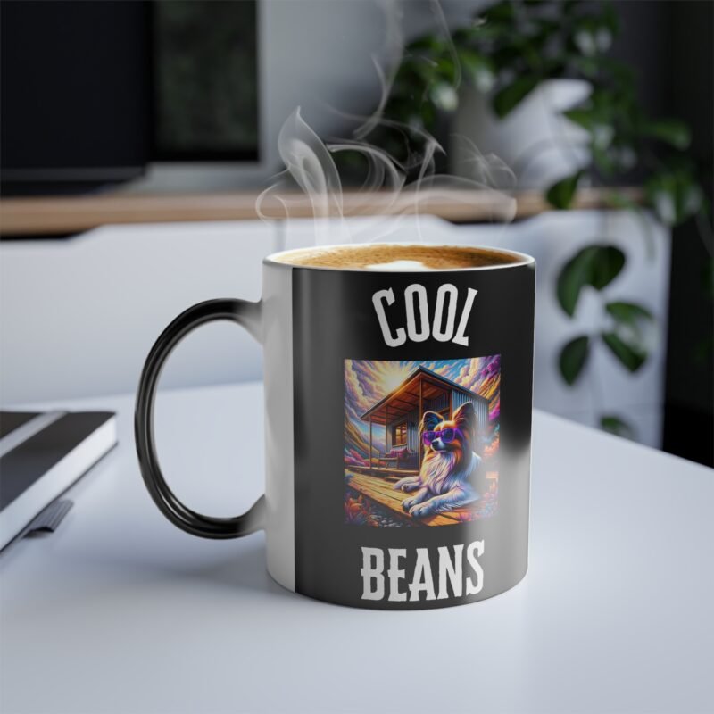 Papillon Color Changing Mug - Purple Sunglasses Mountain Retreat Edition - Image 3