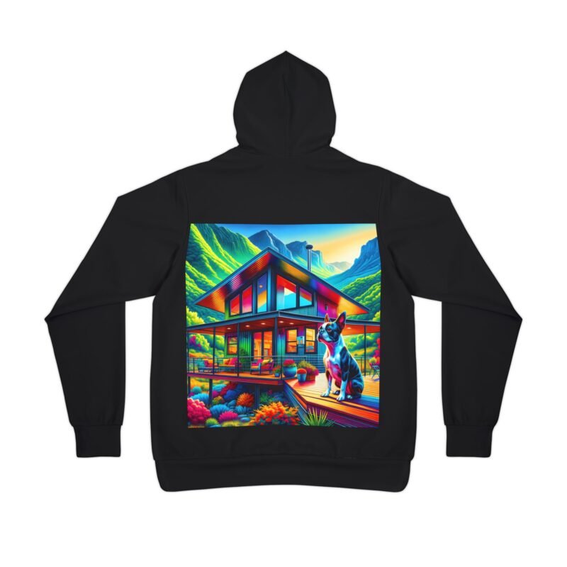 Boston Terrier Haven Hoodie - Vibrant Mountain Cabin Edition - Image 2