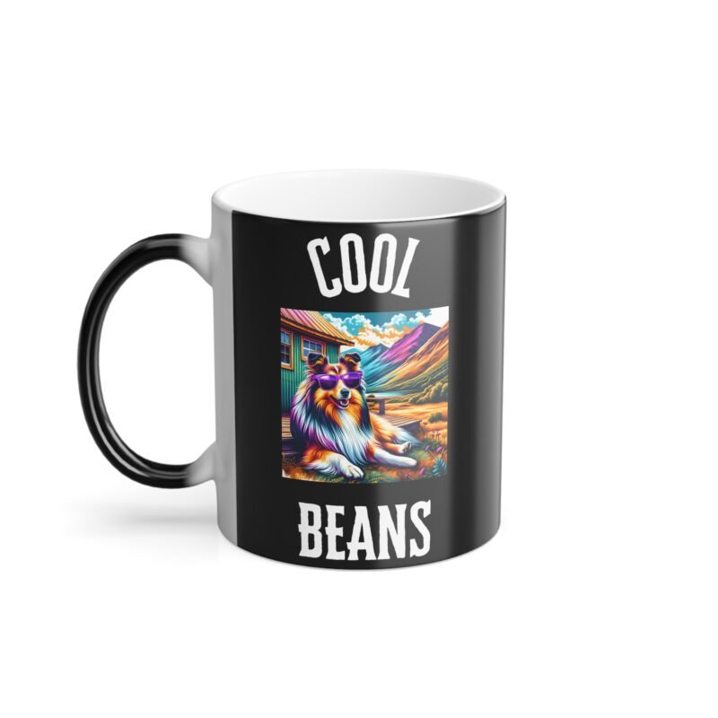 Shetland Sheepdog Color Changing Mug - Purple Sunglasses Porch Retreat Edition - Image 2