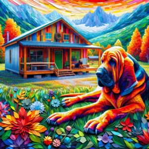 Bloodhound Mosaic T-Shirt - Rustic Mountain Retreat Edition