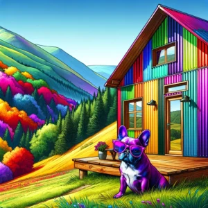 French Bulldog Mountain Retreat Color Changing Mug - Vibrant Cabin Edition
